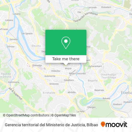 Gerencia territorial del Ministerio de Justicia map