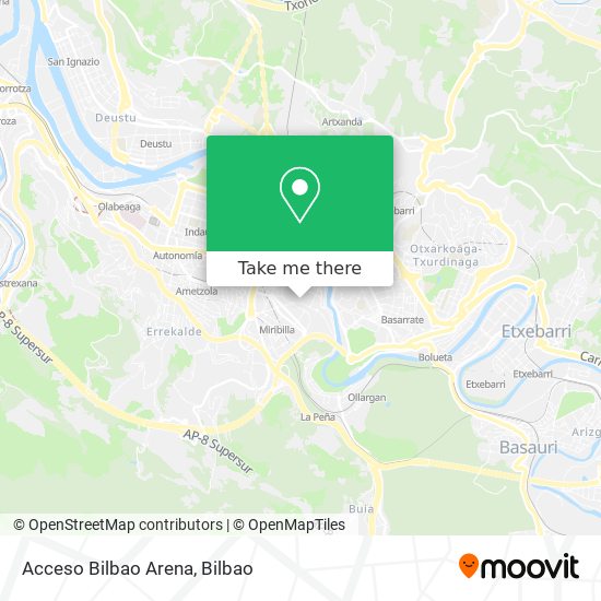 Acceso Bilbao Arena map
