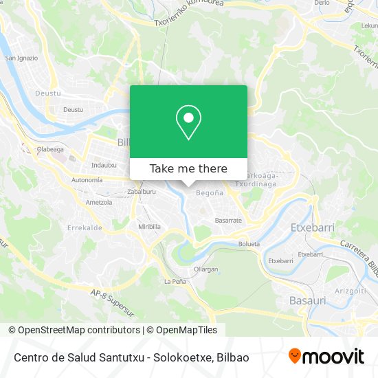 mapa Centro de Salud Santutxu - Solokoetxe