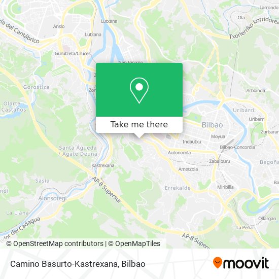 Camino Basurto-Kastrexana map