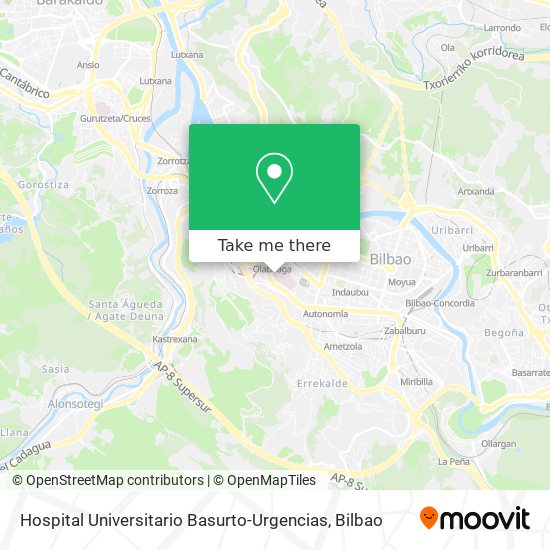 Hospital Universitario Basurto-Urgencias map