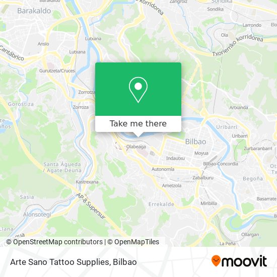 Arte Sano Tattoo Supplies map