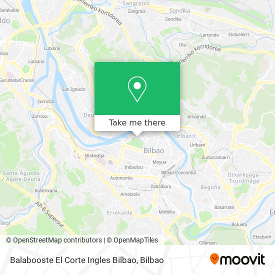 mapa Balabooste El Corte Ingles Bilbao