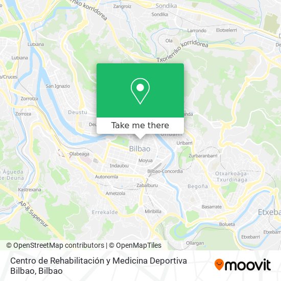 mapa Centro de Rehabilitación y Medicina Deportiva Bilbao