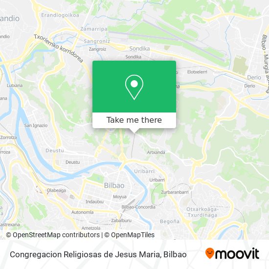 mapa Congregacion Religiosas de Jesus Maria