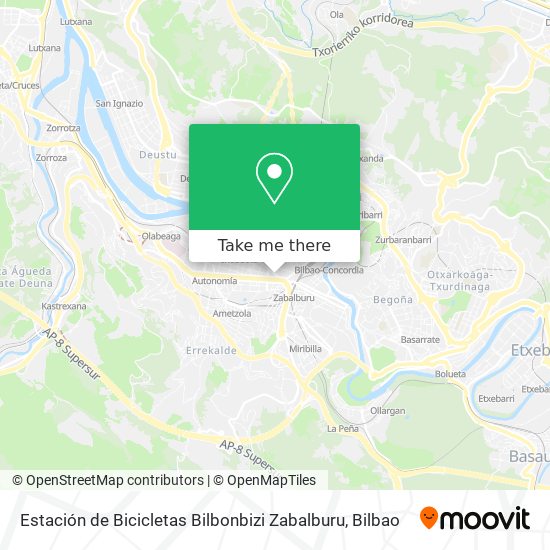 mapa Estación de Bicicletas Bilbonbizi Zabalburu