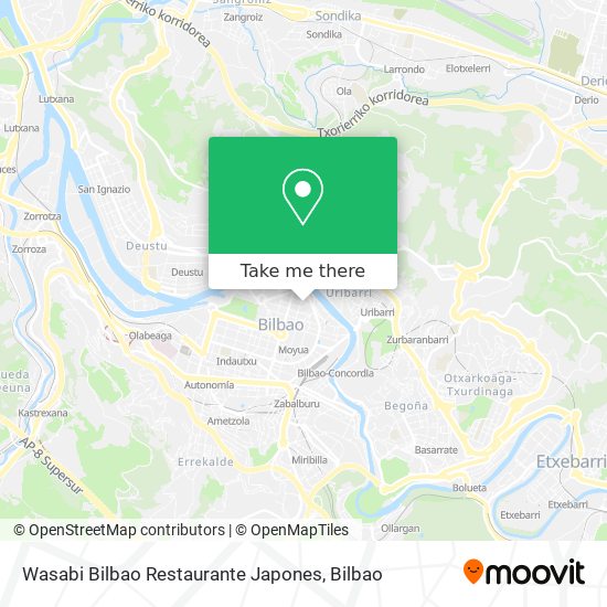 mapa Wasabi Bilbao Restaurante Japones