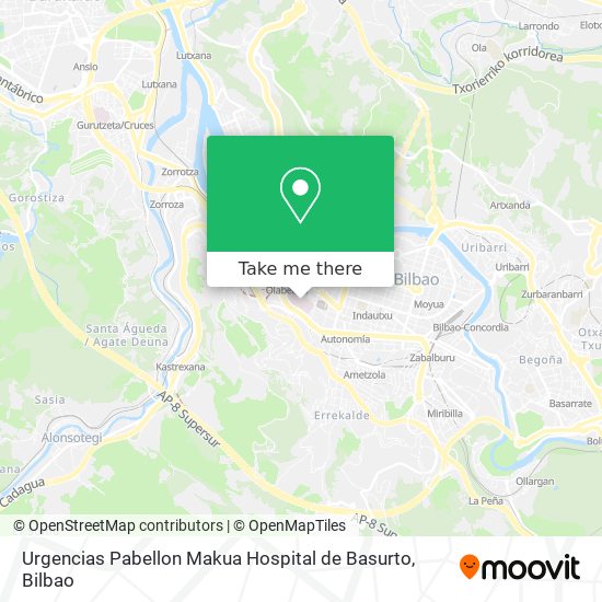 mapa Urgencias Pabellon Makua Hospital de Basurto