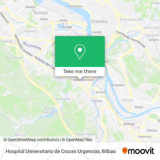 Hospital Universitario de Cruces Urgencias map