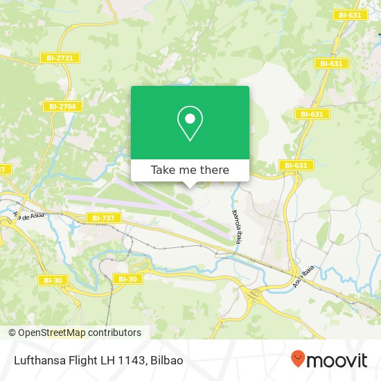 mapa Lufthansa Flight LH 1143