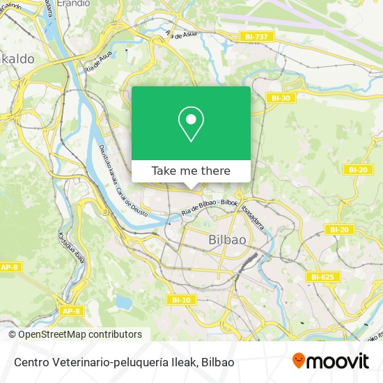 mapa Centro Veterinario-peluquería Ileak