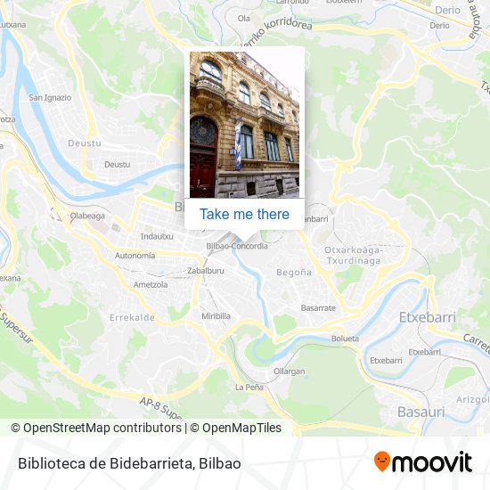 Biblioteca de Bidebarrieta map