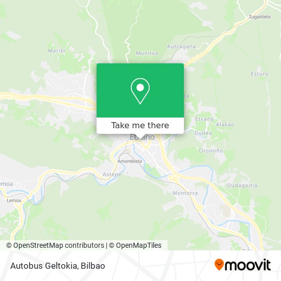 Autobus Geltokia map