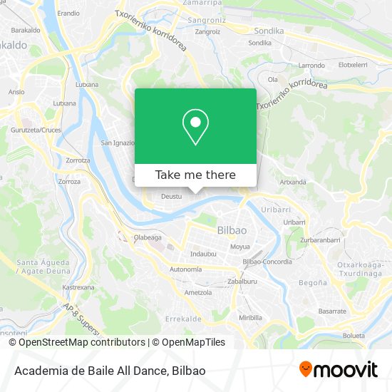 mapa Academia de Baile All Dance