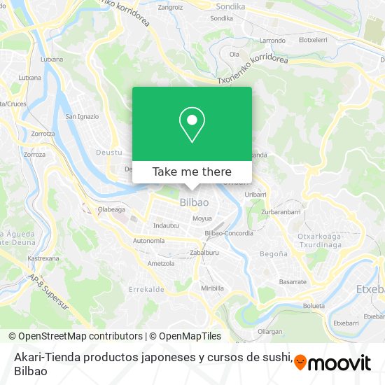 mapa Akari-Tienda productos japoneses y cursos de sushi