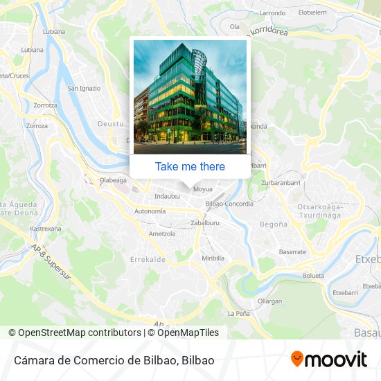 mapa Cámara de Comercio de Bilbao