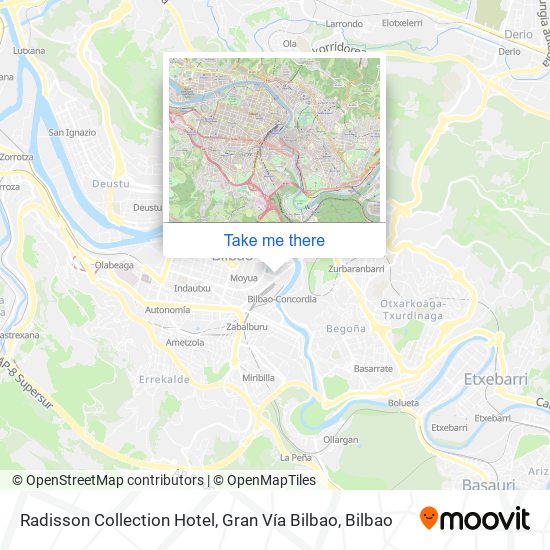 mapa Radisson Collection Hotel, Gran Vía Bilbao