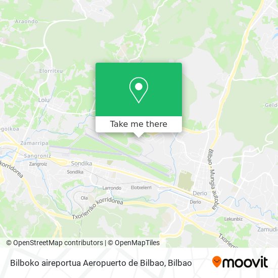 mapa Bilboko aireportua Aeropuerto de Bilbao