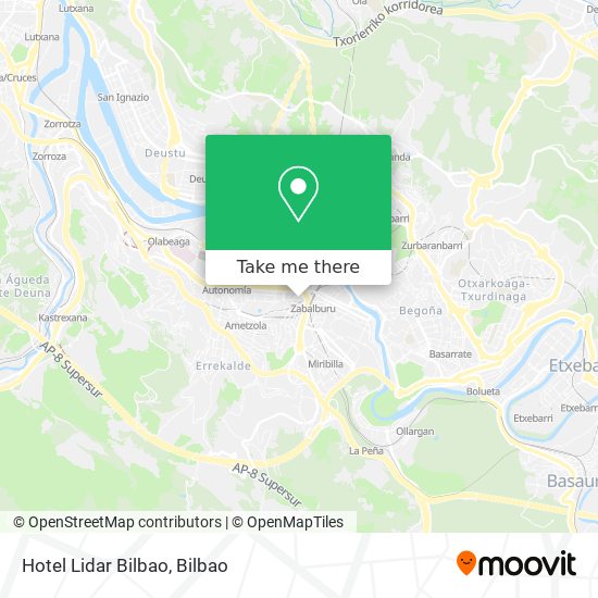 Hotel Lidar Bilbao map