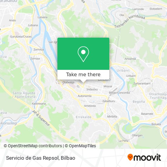 Servicio de Gas Repsol map