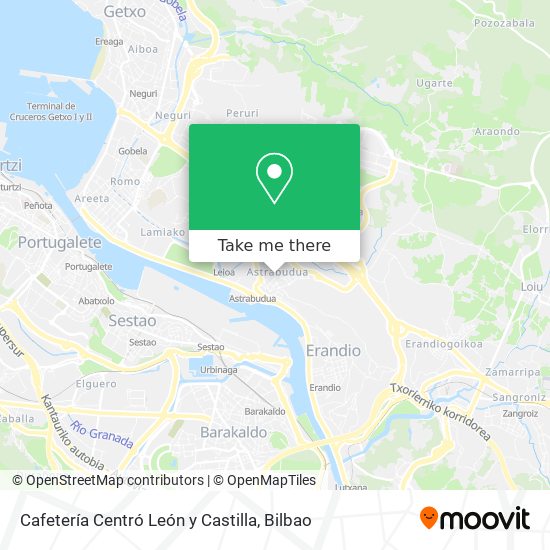 mapa Cafetería Centró León y Castilla
