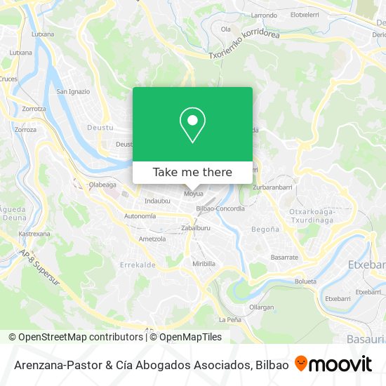 mapa Arenzana-Pastor & Cía Abogados Asociados