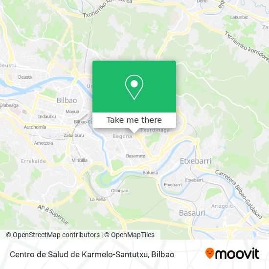 mapa Centro de Salud de Karmelo-Santutxu