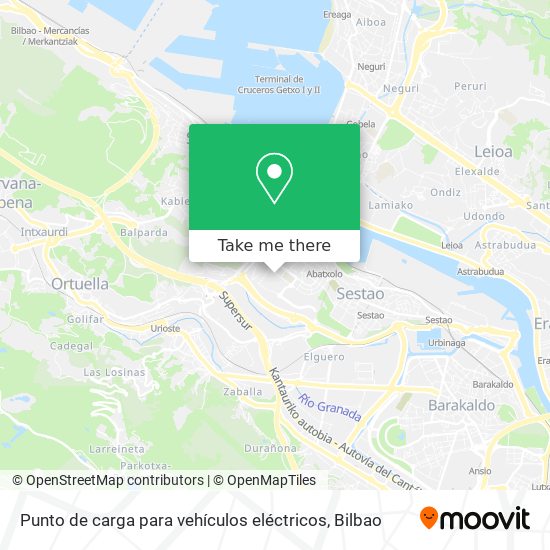 mapa Punto de carga para vehículos eléctricos