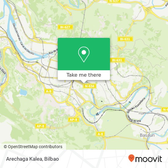 Arechaga Kalea map