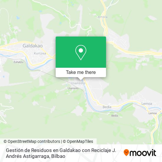 mapa Gestión de Residuos en Galdakao con Reciclaje J. Andrés Astigarraga