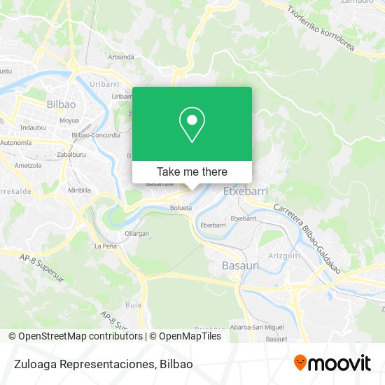 Zuloaga Representaciones map