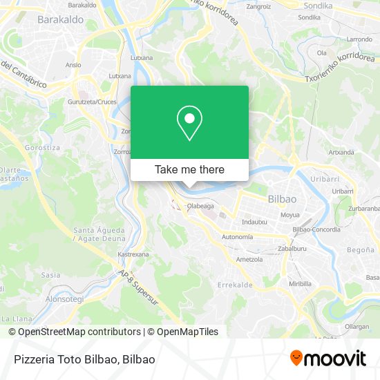 Pizzeria Toto Bilbao map