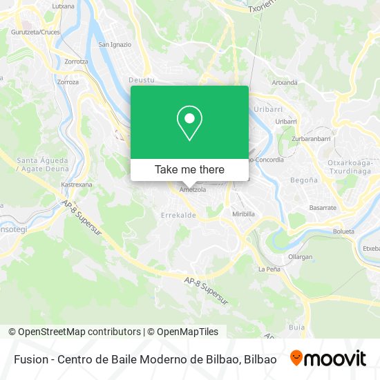 mapa Fusion - Centro de Baile Moderno de Bilbao