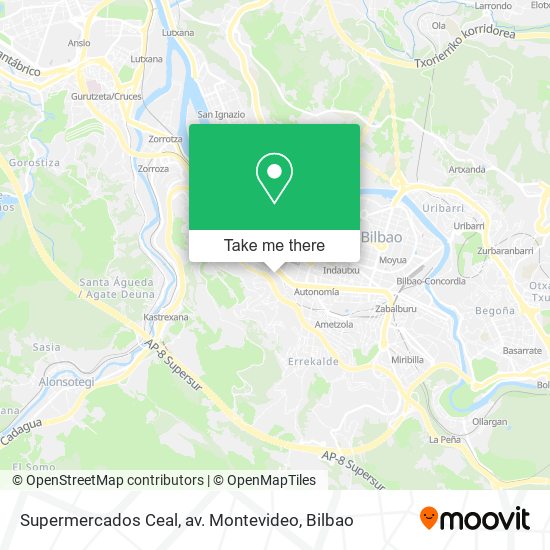 mapa Supermercados Ceal, av. Montevideo