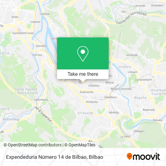 Expendeduria Número 14 de Bilbao map