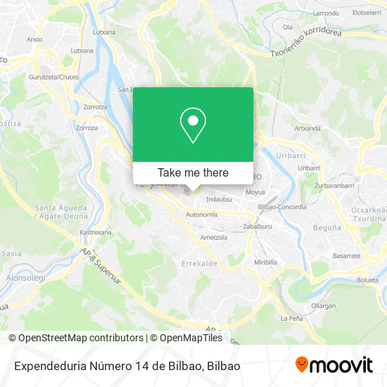 Expendeduria Número 14 de Bilbao map
