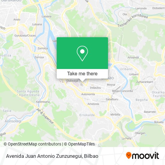 mapa Avenida Juan Antonio Zunzunegui