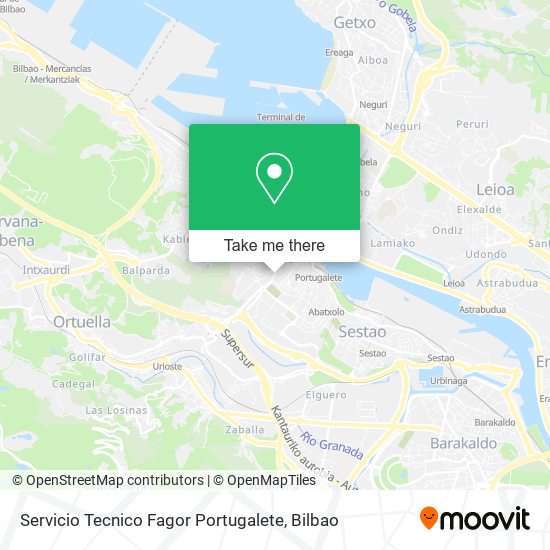 mapa Servicio Tecnico Fagor Portugalete