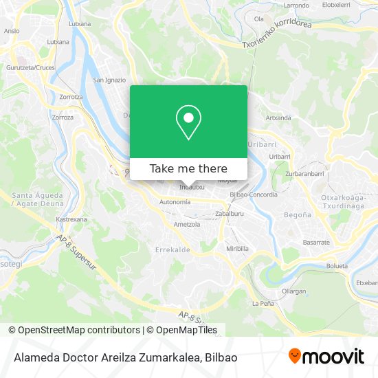 mapa Alameda Doctor Areilza Zumarkalea