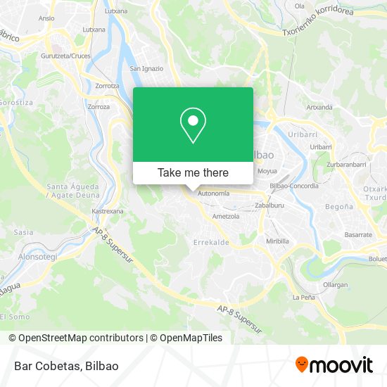 Bar Cobetas map