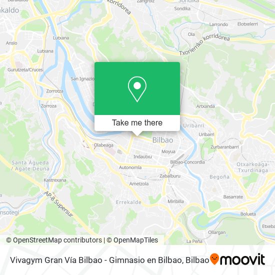 Vivagym Gran Vía Bilbao - Gimnasio en Bilbao map