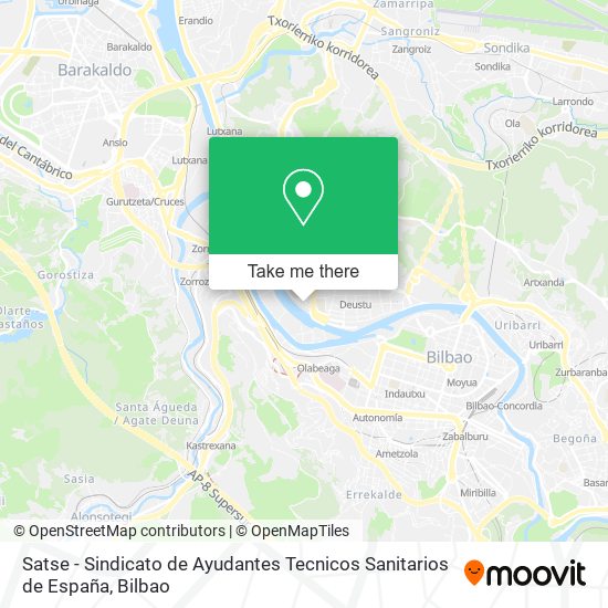 Satse - Sindicato de Ayudantes Tecnicos Sanitarios de España map