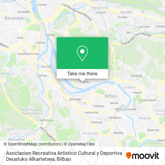 Asociacion Recreativa Artístico Cultural y Deportiva Deustuko Alkartetxea map