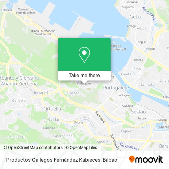 Productos Gallegos Fernández Kabieces map