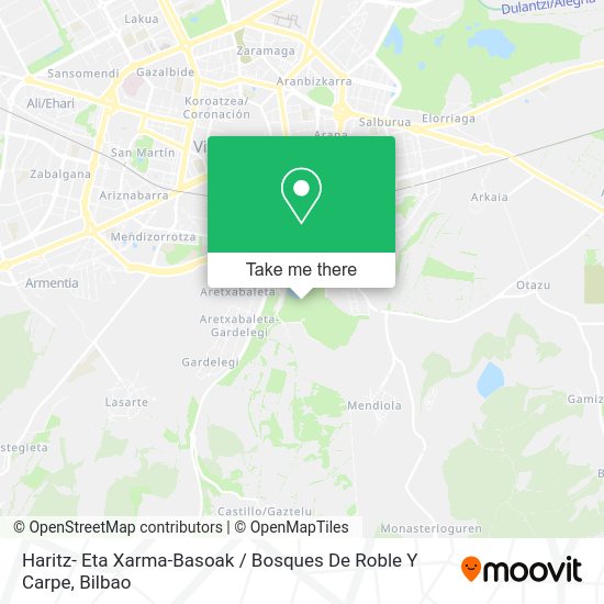 Haritz- Eta Xarma-Basoak / Bosques De Roble Y Carpe map