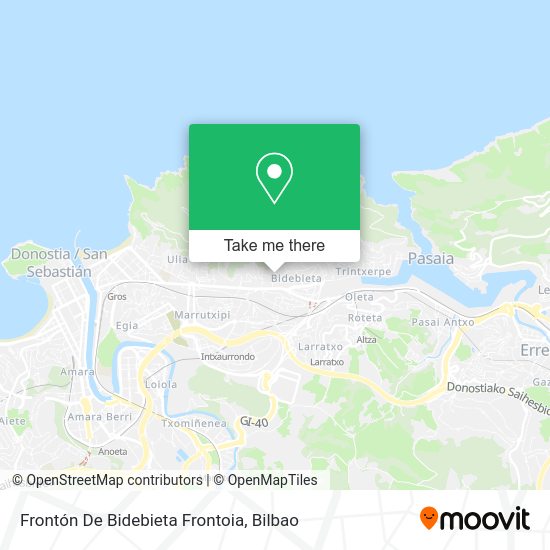 Frontón De Bidebieta Frontoia map