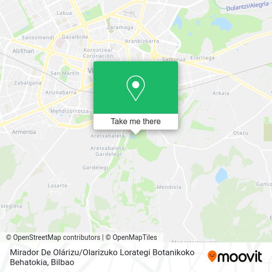 Mirador De Olárizu / Olarizuko Lorategi Botanikoko Behatokia map