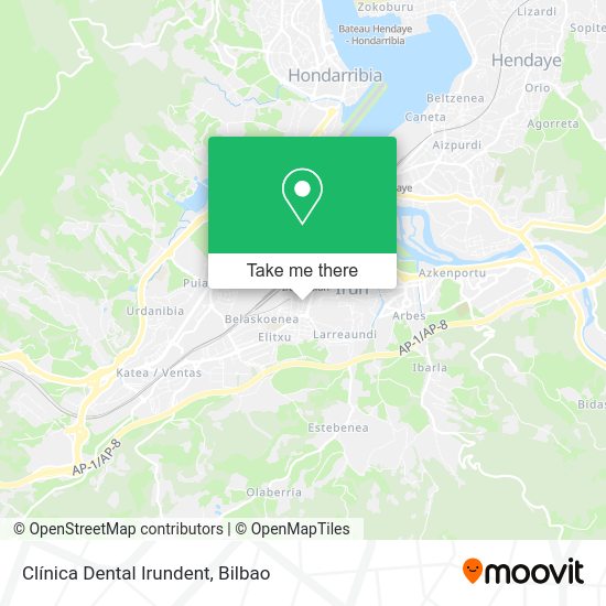 Clínica Dental Irundent map