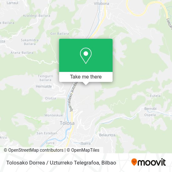 Tolosako Dorrea / Uzturreko Telegrafoa map