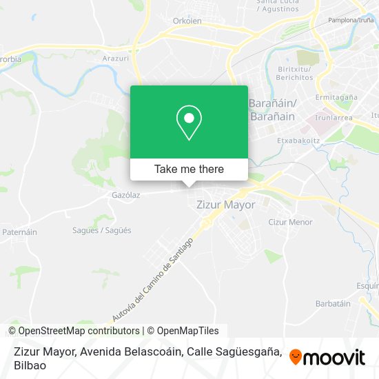 Zizur Mayor, Avenida Belascoáin, Calle Sagüesgaña map